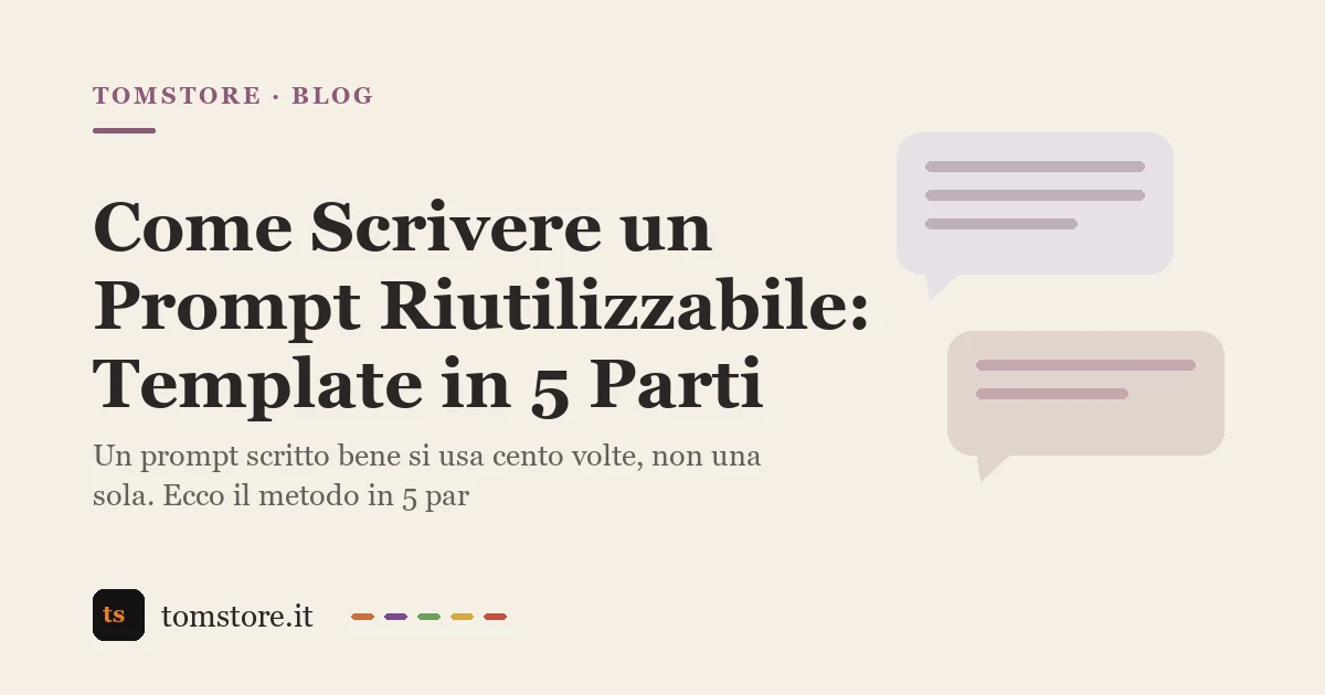 Come Scrivere un Prompt Riutilizzabile: Template in 5 Parti